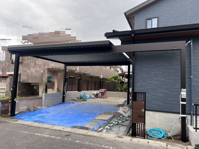 鹿児島市 カーポート・ポスト設置工事